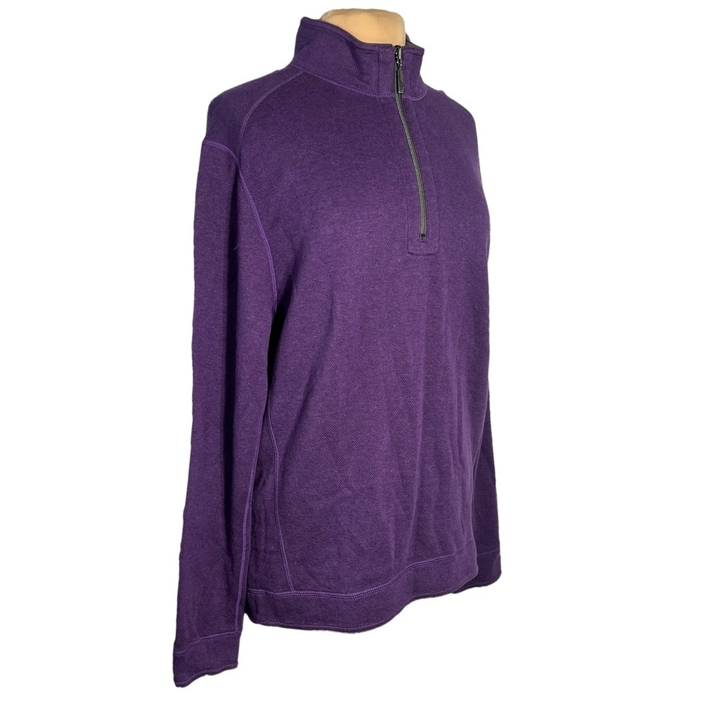 Tommy Bahama Reversible Half-Zip Sweater
Regal Purple/Army Green Men’s Medium - Picture 4 of 15